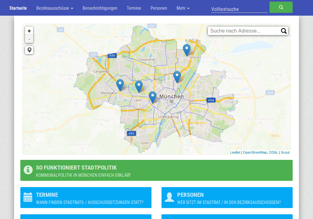 Die Startseite von München Transparent